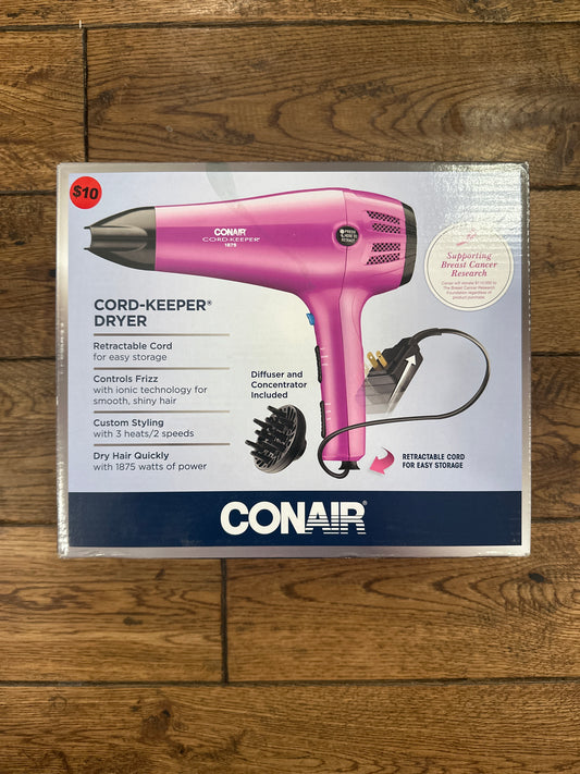 Conair Ionic Ceramic Cord-Keeper Hair Dryer, Retractable Cord, Diffuser and Concentrator 4.2 stars out of 1096 reviews (4.2)| 1,096 ratings