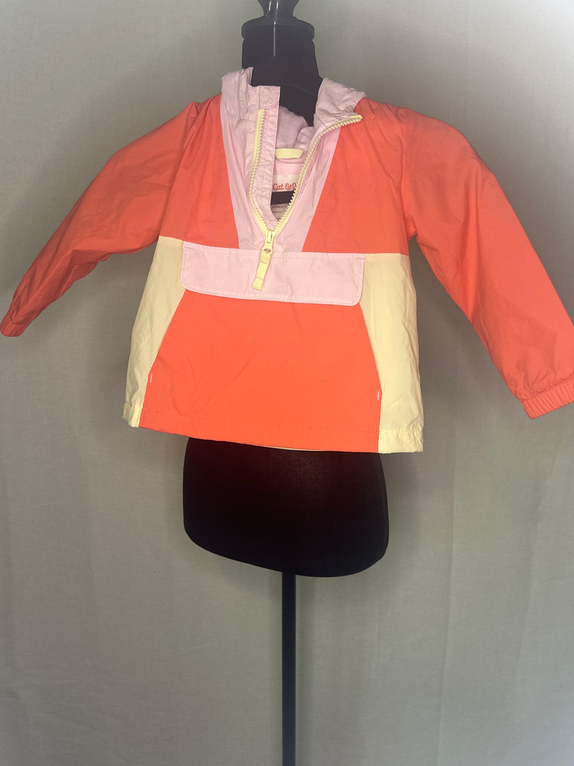 Toddler Girls' Solid Colorblock Anorak Jacket - Cat & Jack™ Pink 4T