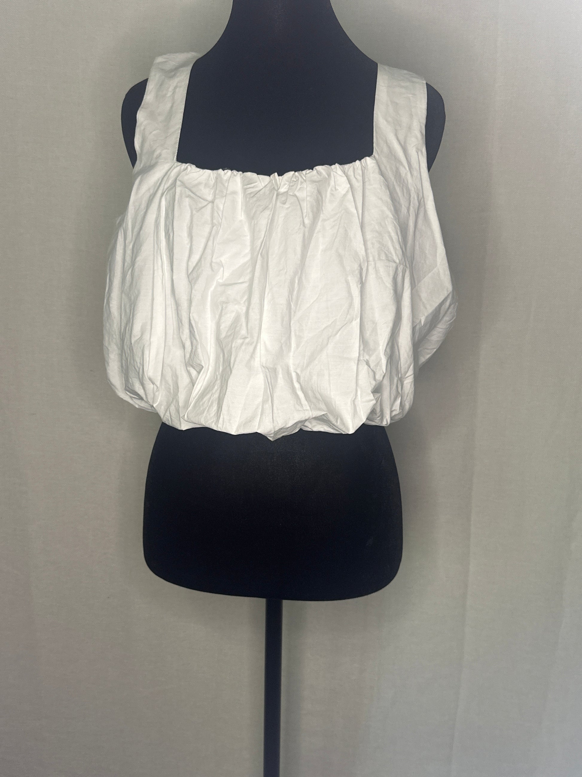 Women's Bubble Tank Top - A New Day™-white-Size M