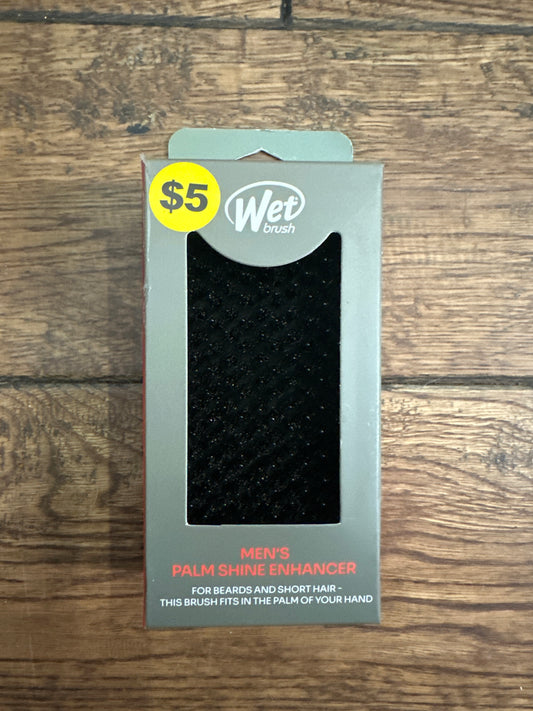 Wet Brush Men's Palm Shine Enhancer, Short Hair and Beards - Black, 1CT