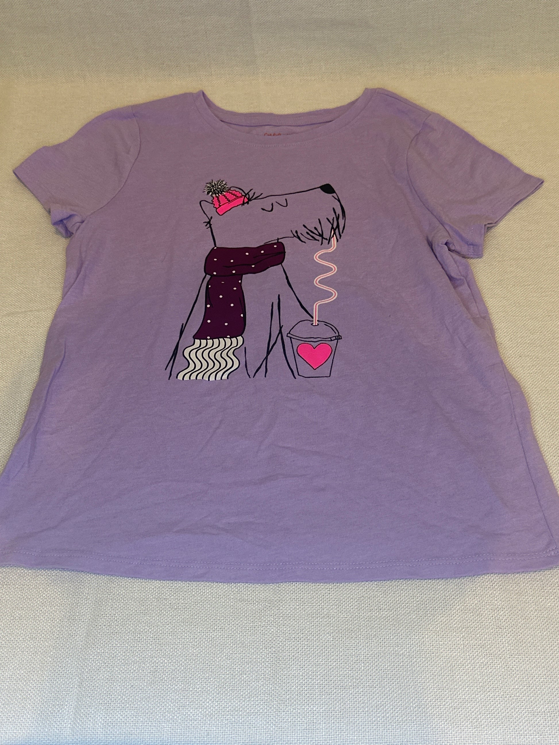 Girls purple short sleeve shirt M(8)