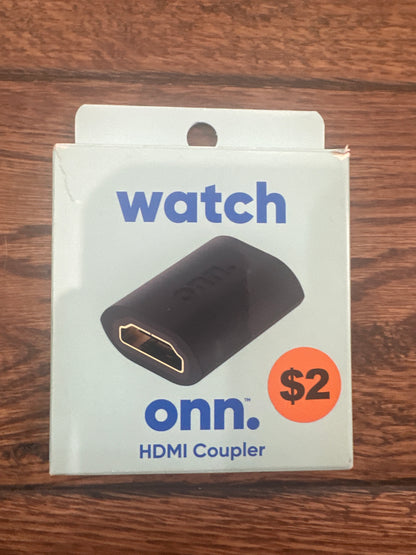 onn. HDMI a to HDMI a F/F Coupler Female To Female Adapter, Black
