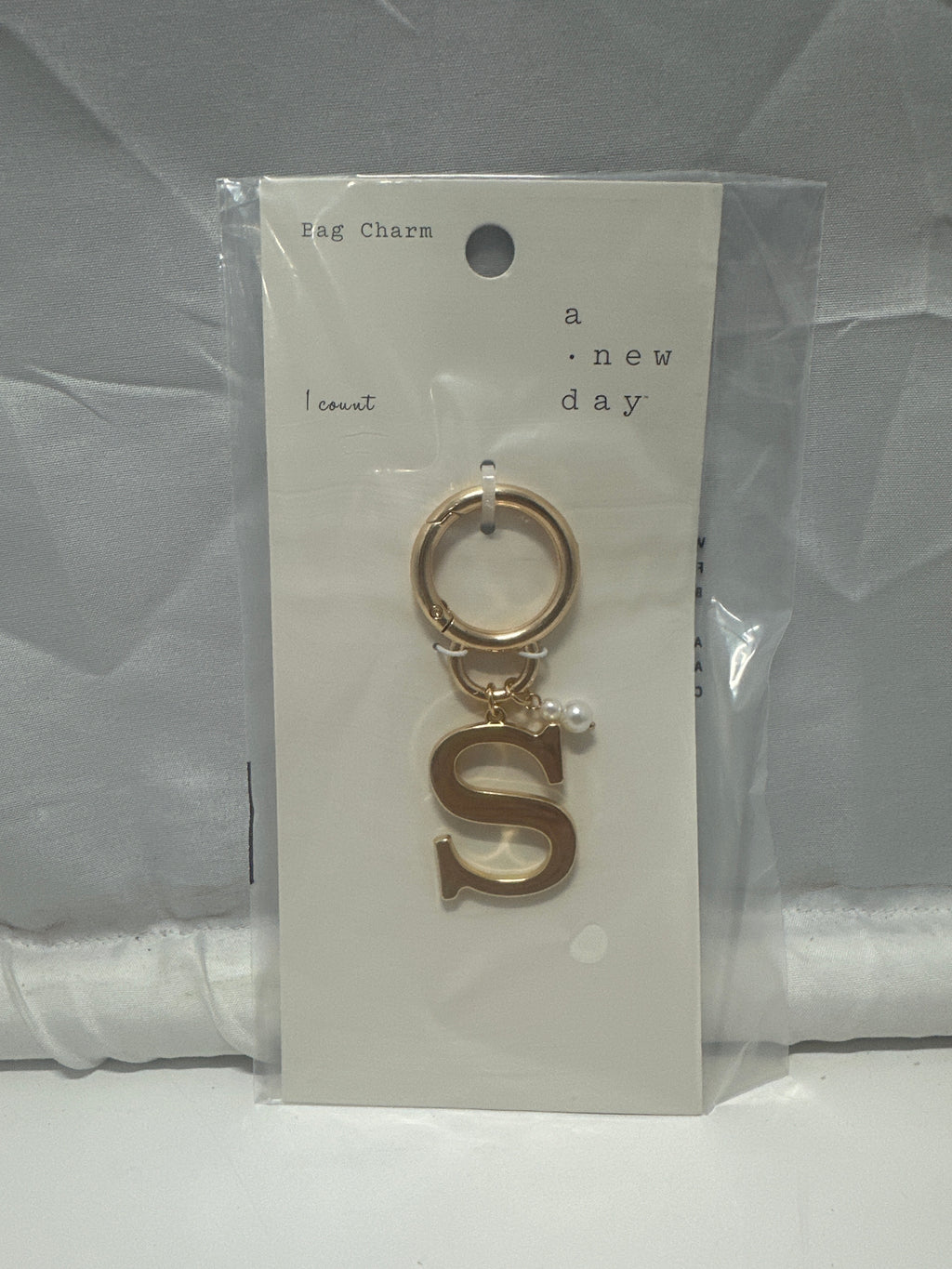 A New Day Gold Letter S Bag Charm Purse Keychain Initial Charm