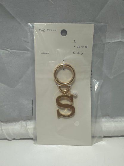 A New Day Gold Letter S Bag Charm Purse Keychain Initial Charm