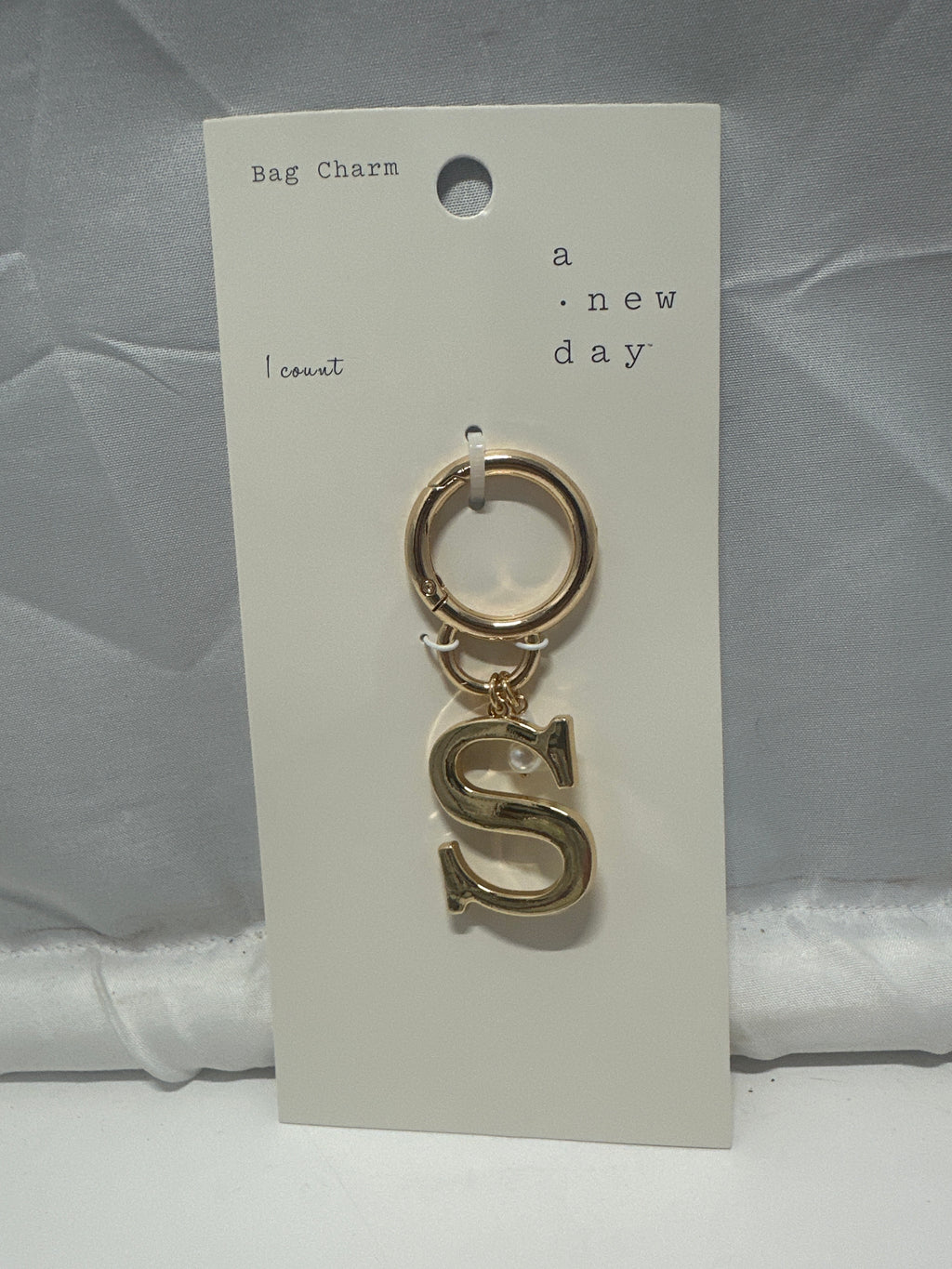 A New Day Gold Letter S Bag Charm Purse Keychain Initial Charm