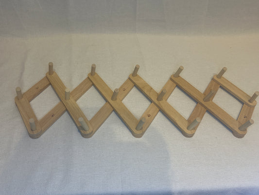 Accordion 16 Hooks Rail Light Wood - Brightroom™: Wall Mounted Decorative Rack, Rubberwood, 25.5" Length, 32lb Capacity