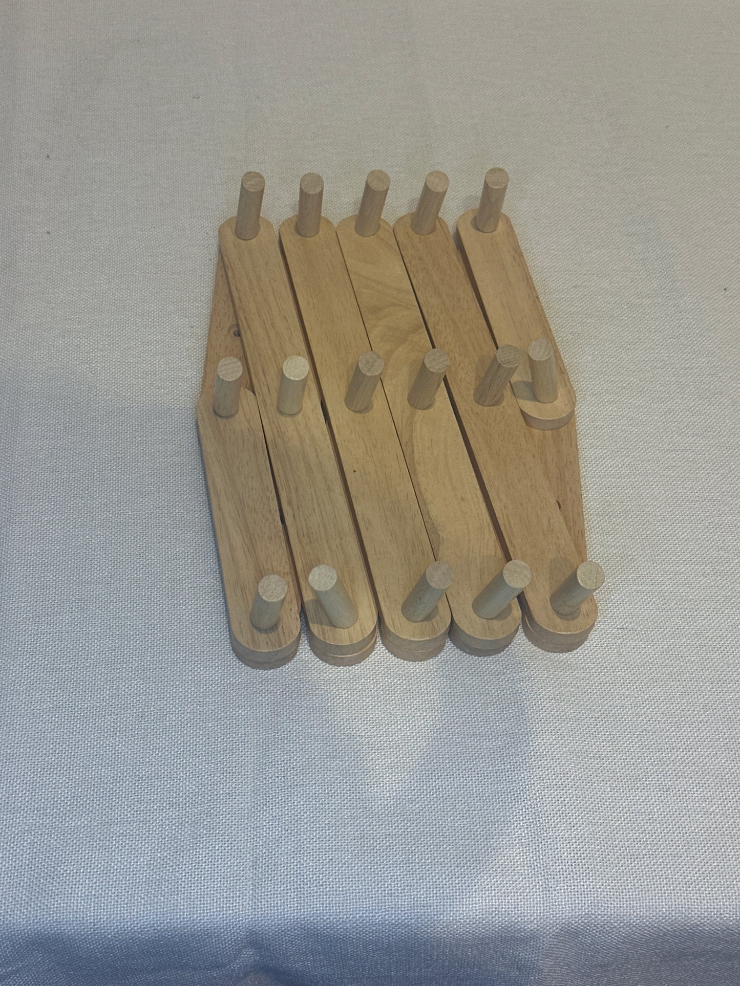 Accordion 16 Hooks Rail Light Wood - Brightroom™: Wall Mounted Decorative Rack, Rubberwood, 25.5" Length, 32lb Capacity