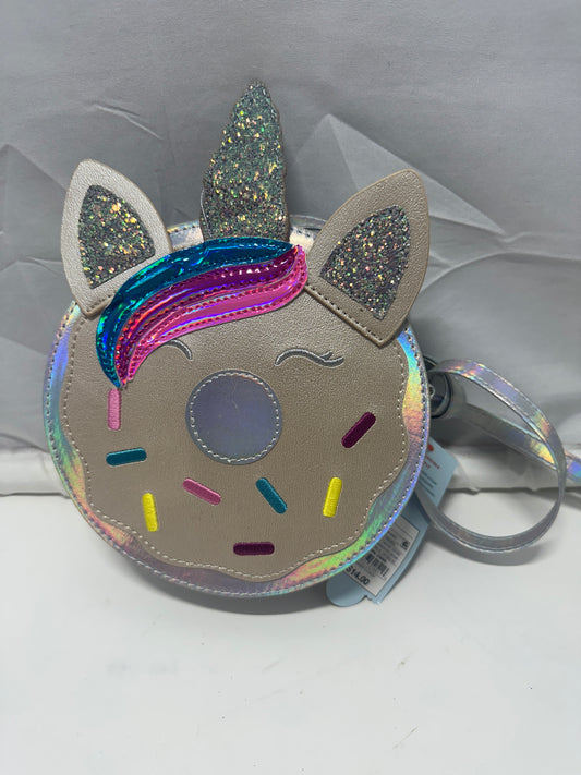 Cat & Jack Unicorn Donut Crossbody Purse Holographic Glitter Kids Bag
