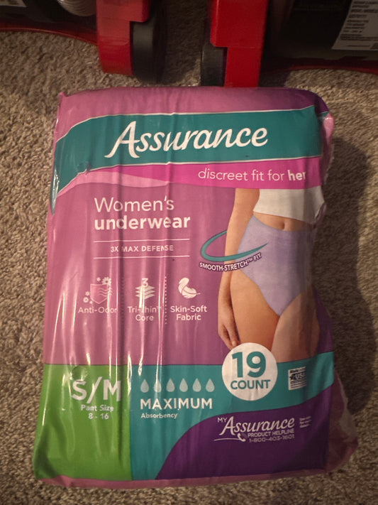 Assurance Women's Incontinence & Postpartum Underwear, SM , Maximum Absorbency (19 Count)