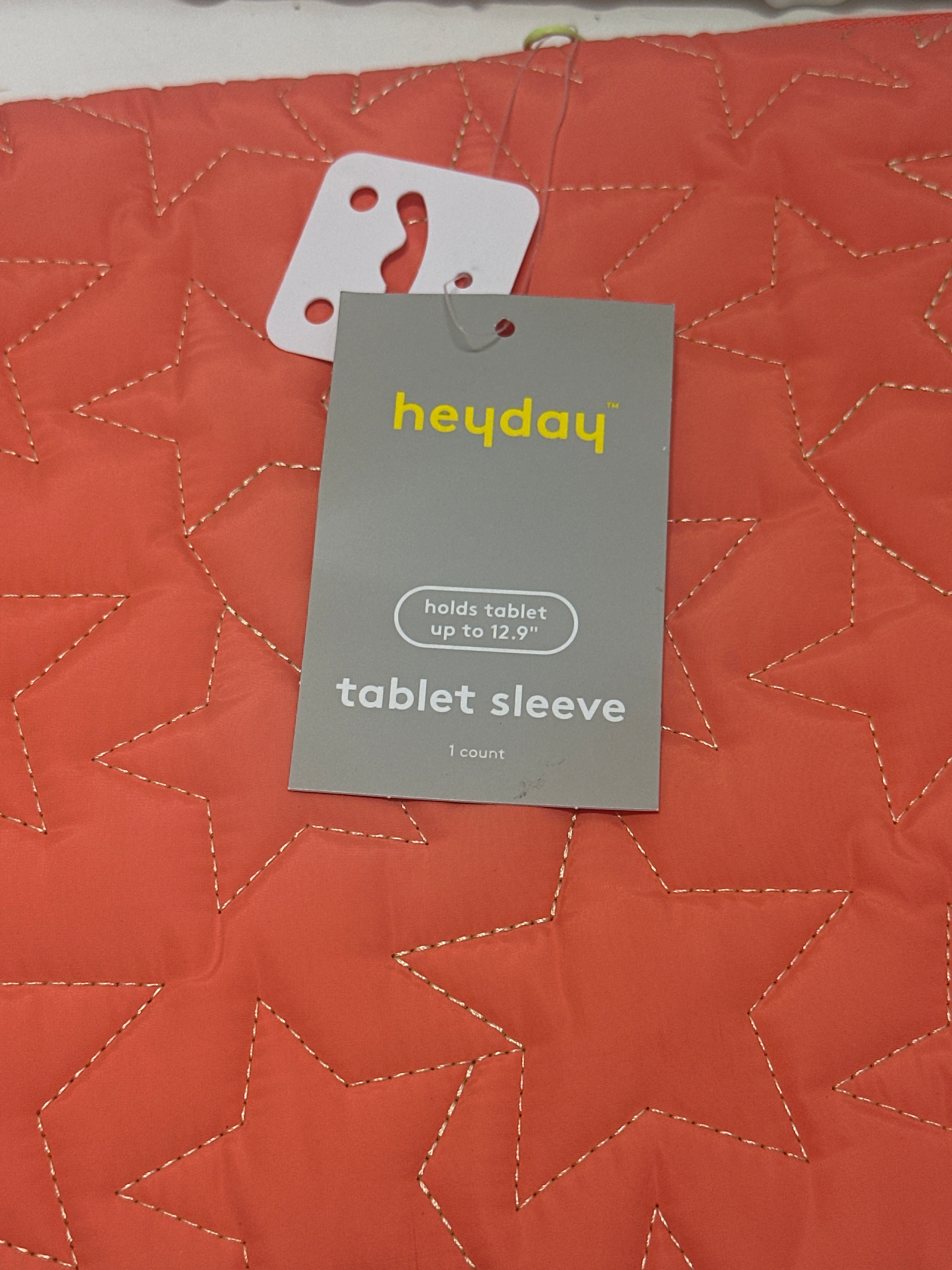 Heyday Orange Star Pattern Tablet Sleeve Case Fits Tablets Up To 12.9"