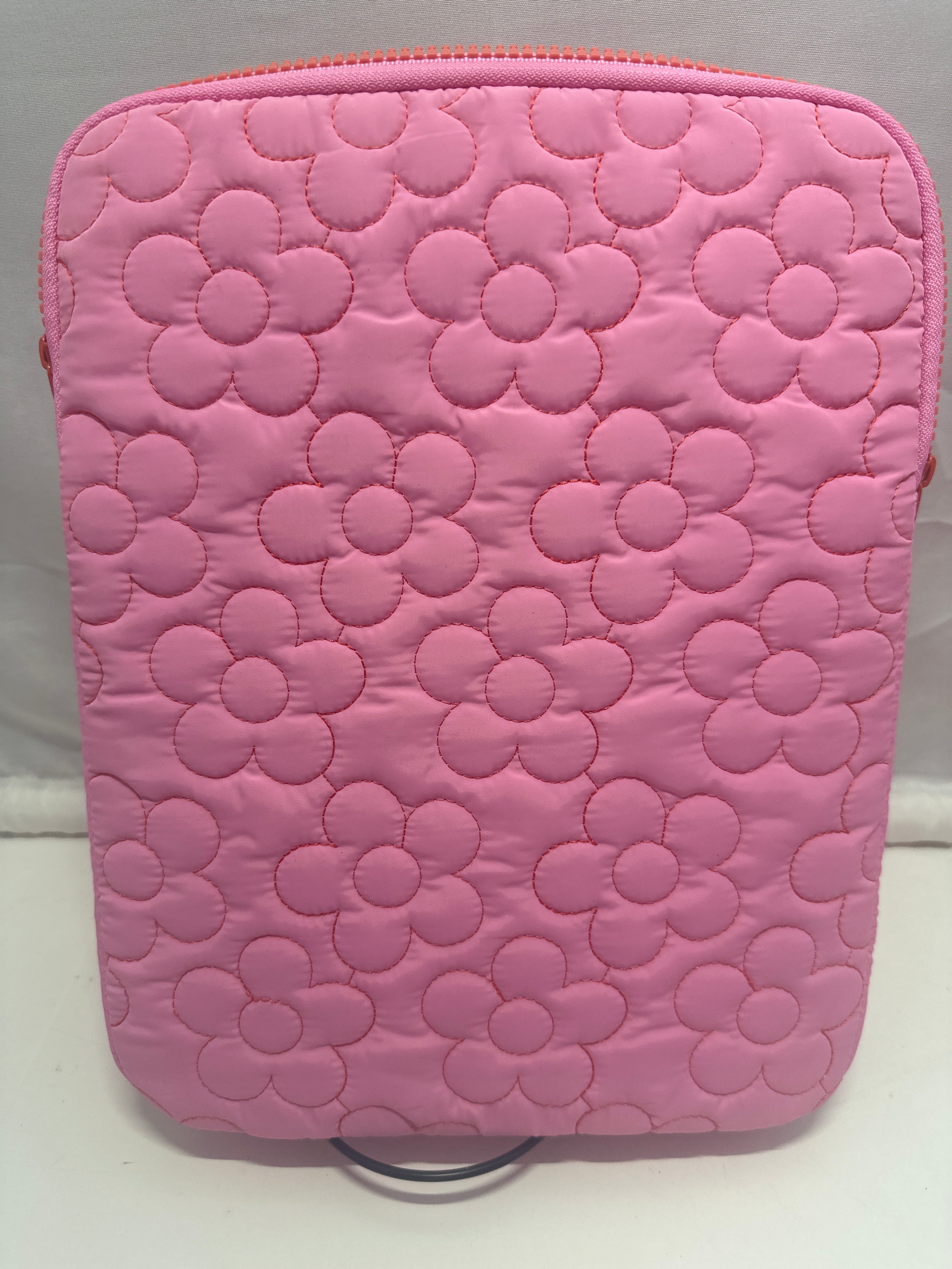 Heyday Pink Floral Quilted Tablet Sleeve Case Fits Tablets Up to 12.9"