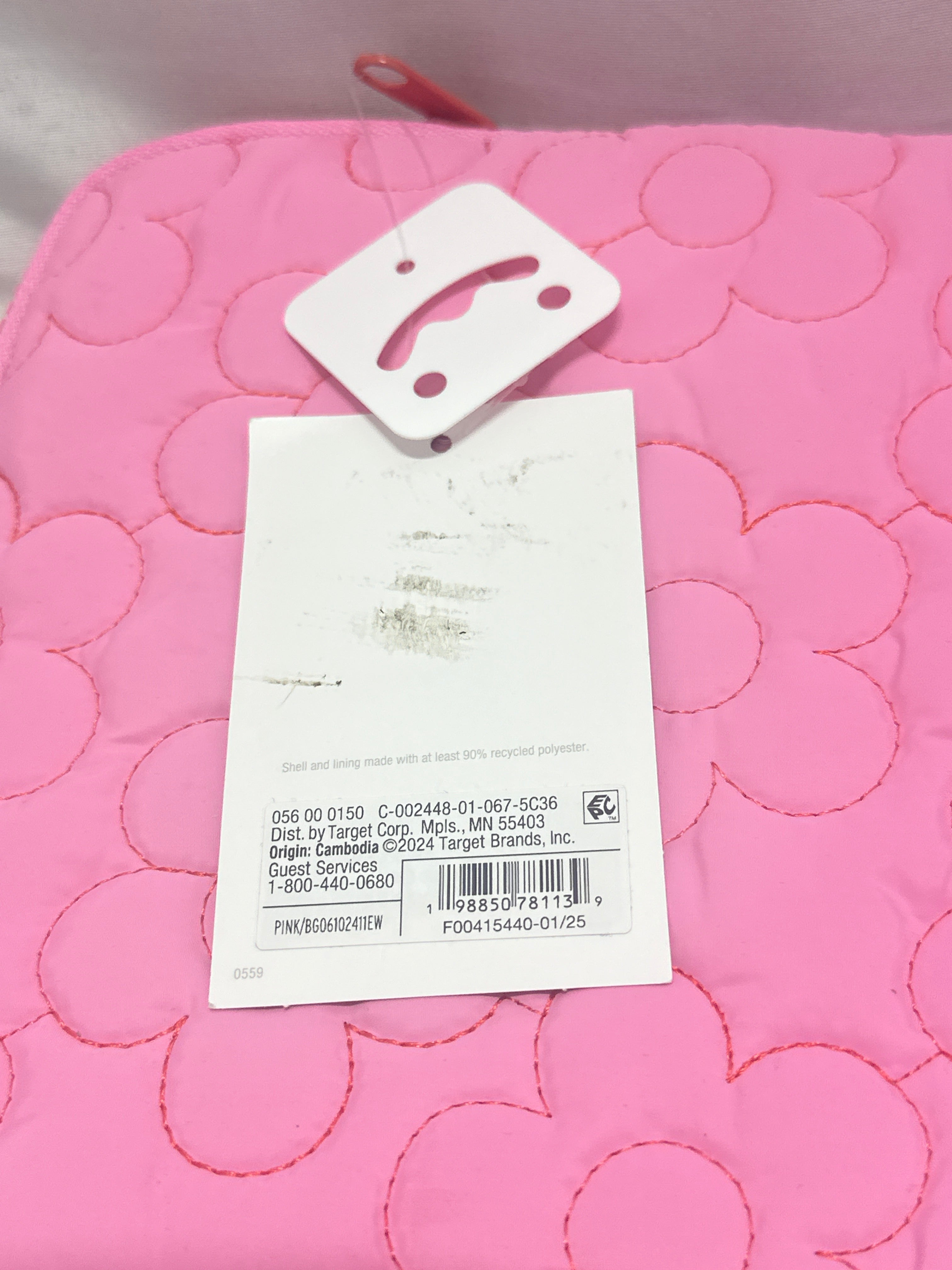 Heyday Pink Floral Quilted Tablet Sleeve Case Fits Tablets Up to 12.9"