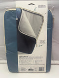 U Brands 13-14 Inch Laptop Sleeve Padded Blue Zipper Carrying Case