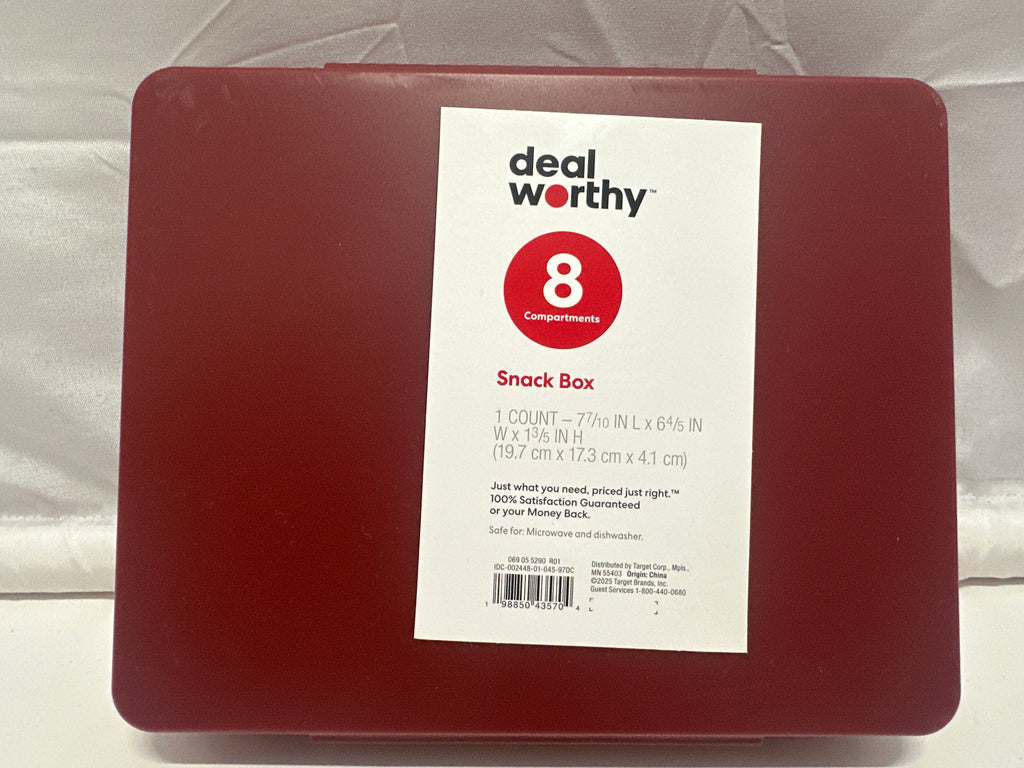 Dealworthy Snack Box 8 Compartment Red Bento Food Storage Container