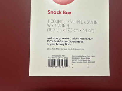 Dealworthy Snack Box 8 Compartment Red Bento Food Storage Container