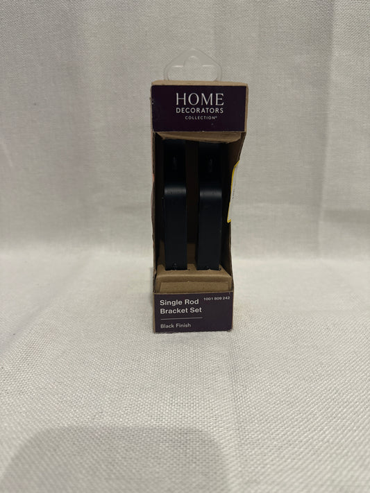 Matte Black Steel Single 5 in. Projection Curtain Rod Bracket (Set of 2)