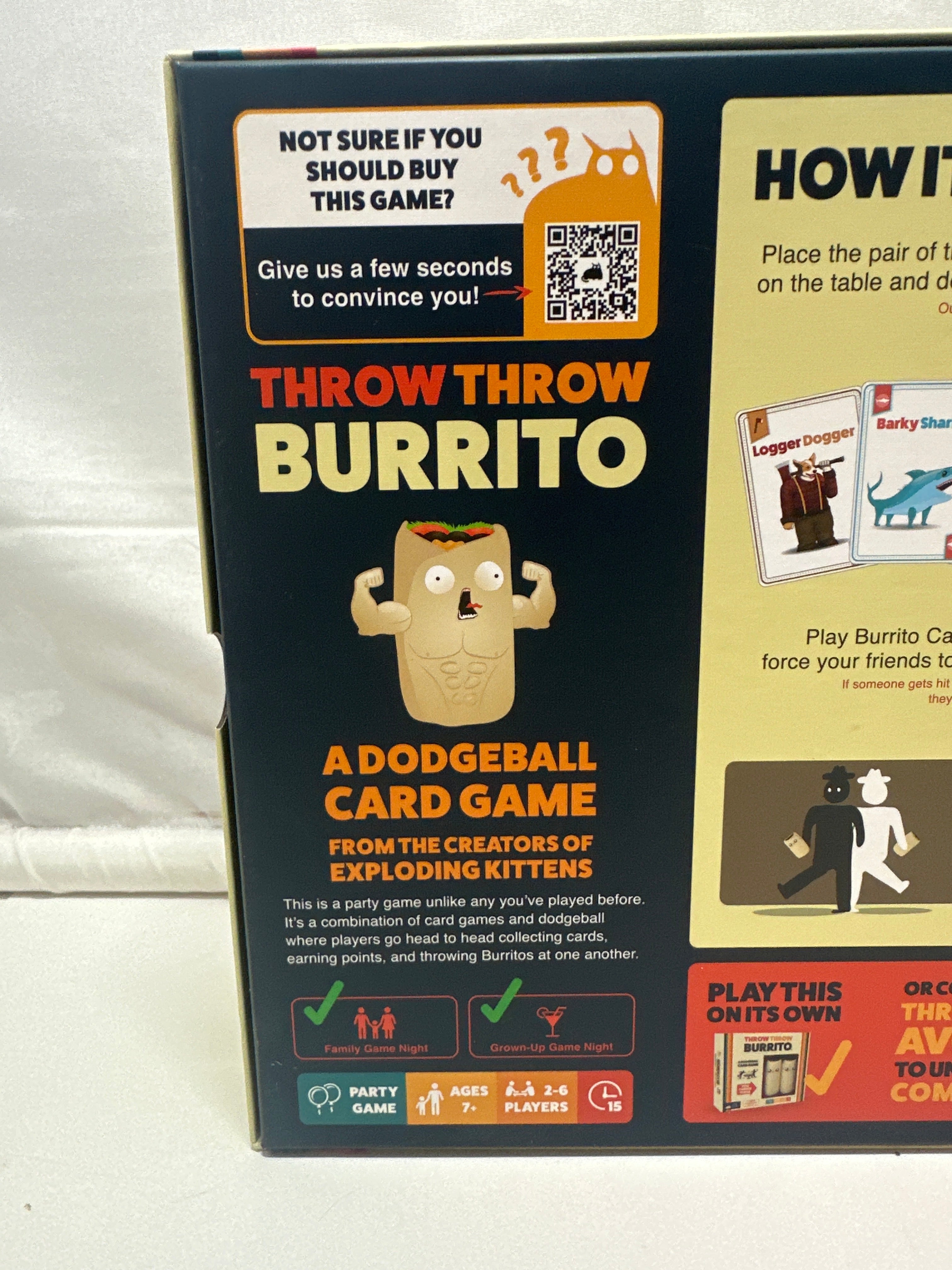 Throw Throw Burrito Original Edition Dodgeball Card Party Game Ages 7+ 2-6