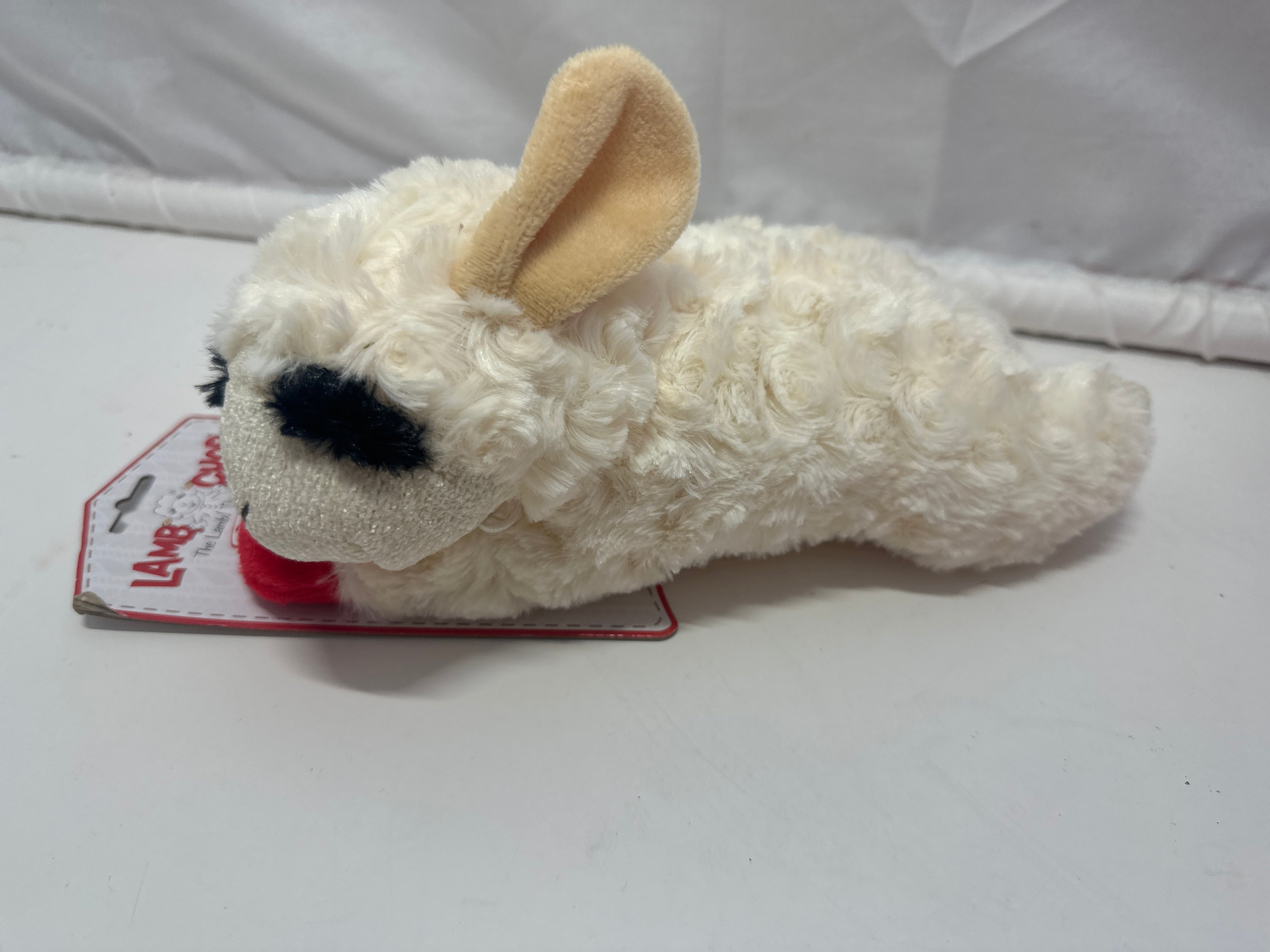 Lamb Chop Plush Dog Toy White Stuffed Squeaky Pet Toy Multipet