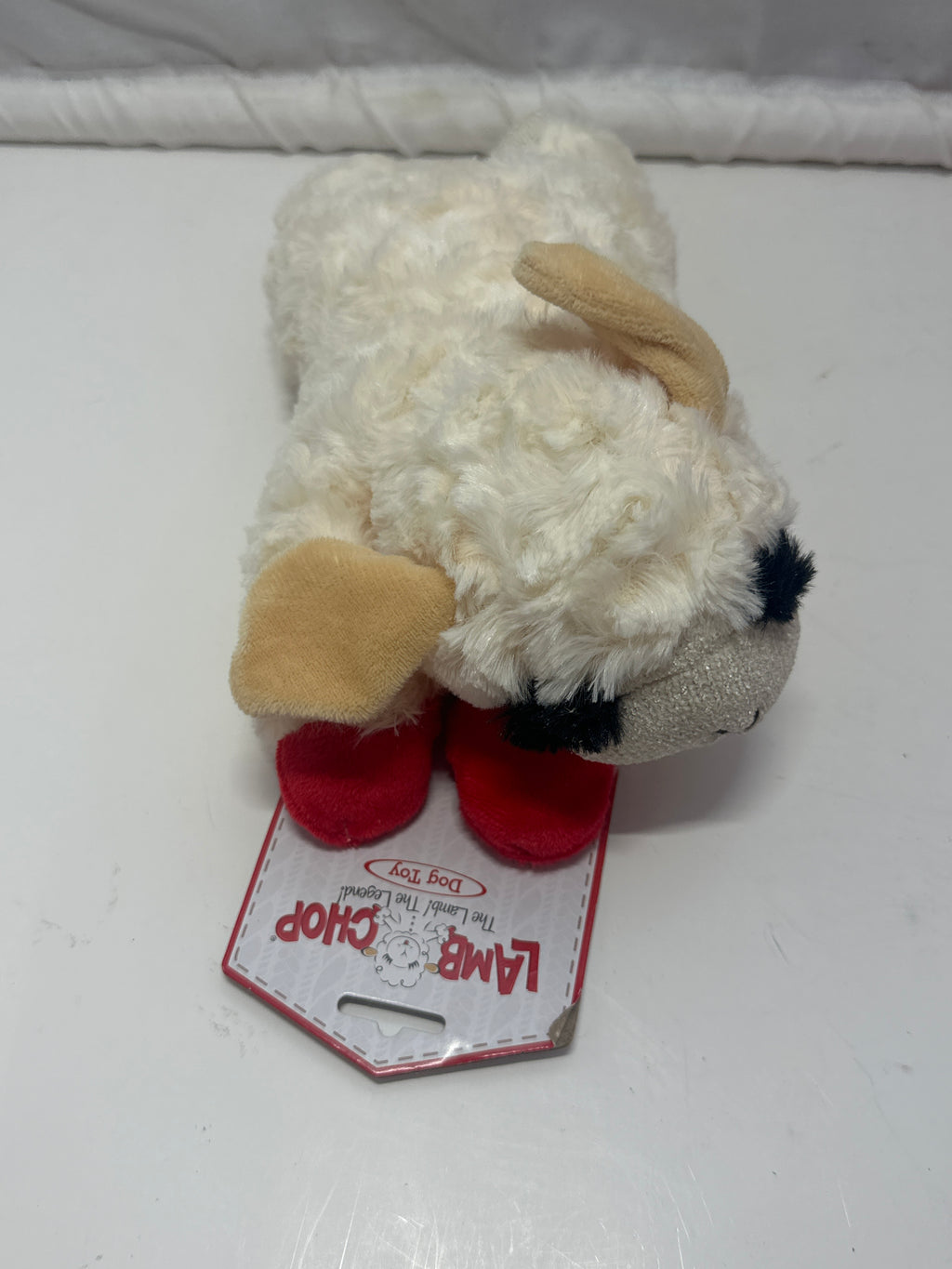 Lamb Chop Plush Dog Toy White Stuffed Squeaky Pet Toy Multipet