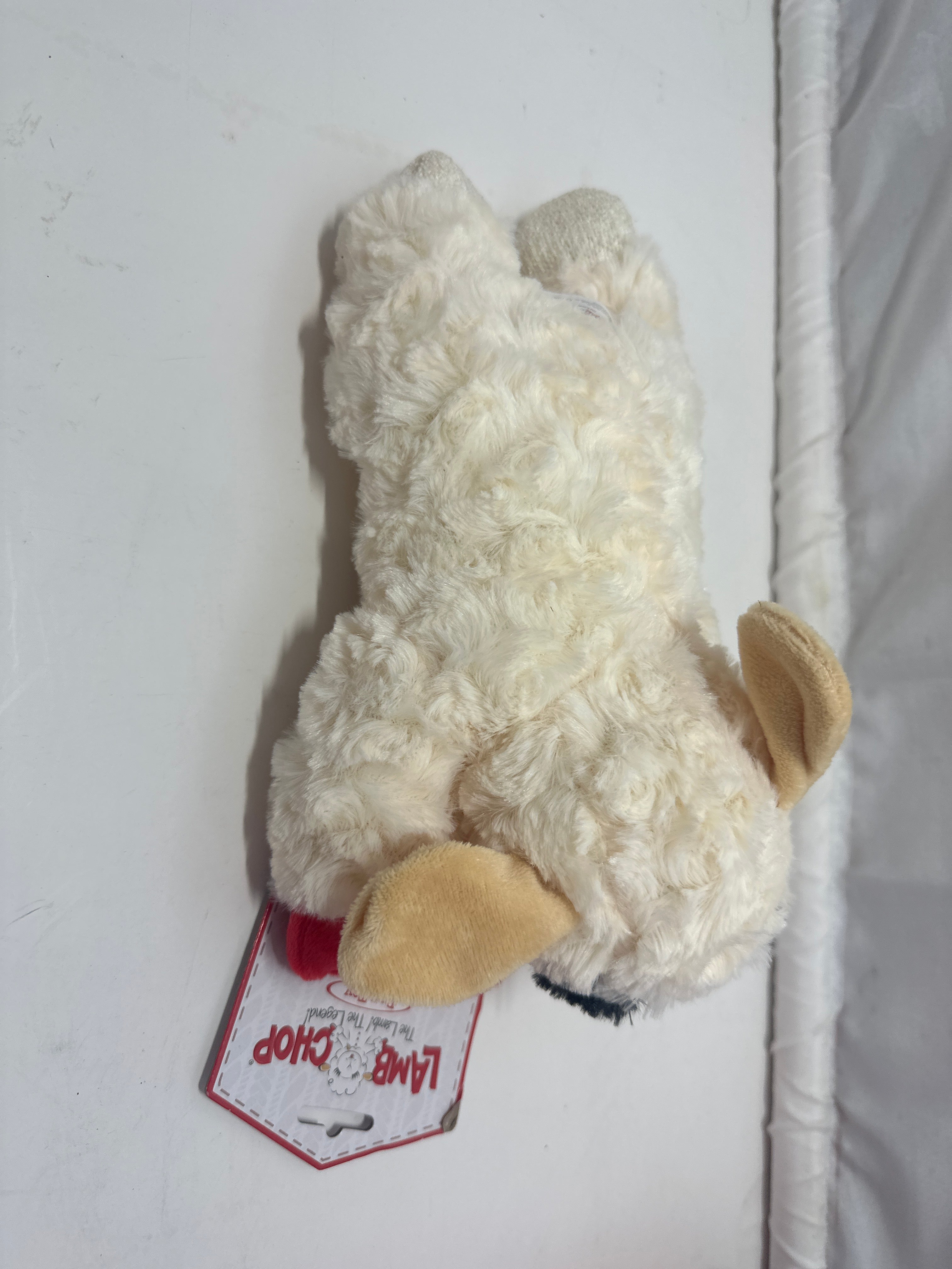 Lamb Chop Plush Dog Toy White Stuffed Squeaky Pet Toy Multipet