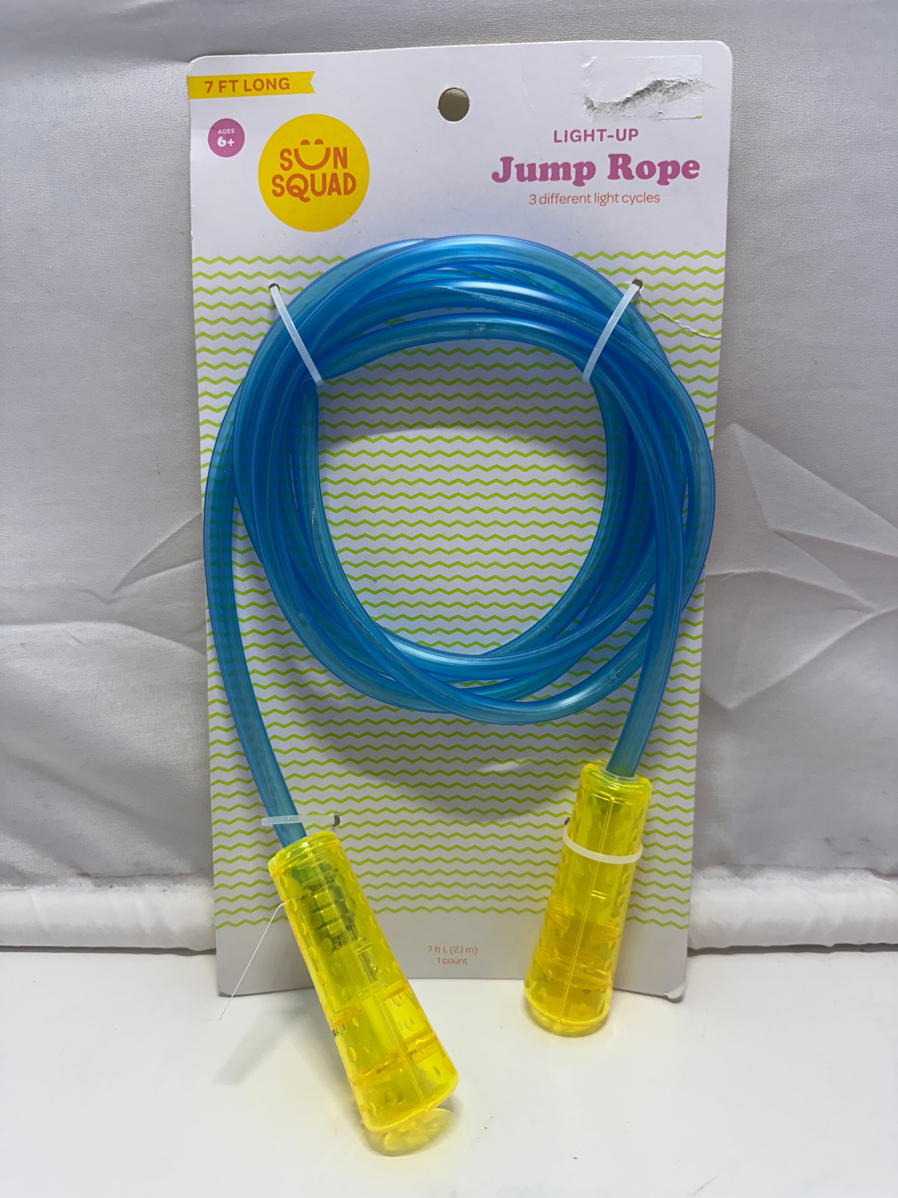 Sun Squad Light-Up Jump Rope Blue 7 Ft 3 Light Modes Ages 6+