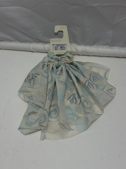 A New Day Blue Floral Chiffon Hair Wrap Scrunchie Bow Scarf Hair Elastic