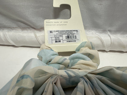 A New Day Blue Floral Chiffon Hair Wrap Scrunchie Bow Scarf Hair Elastic