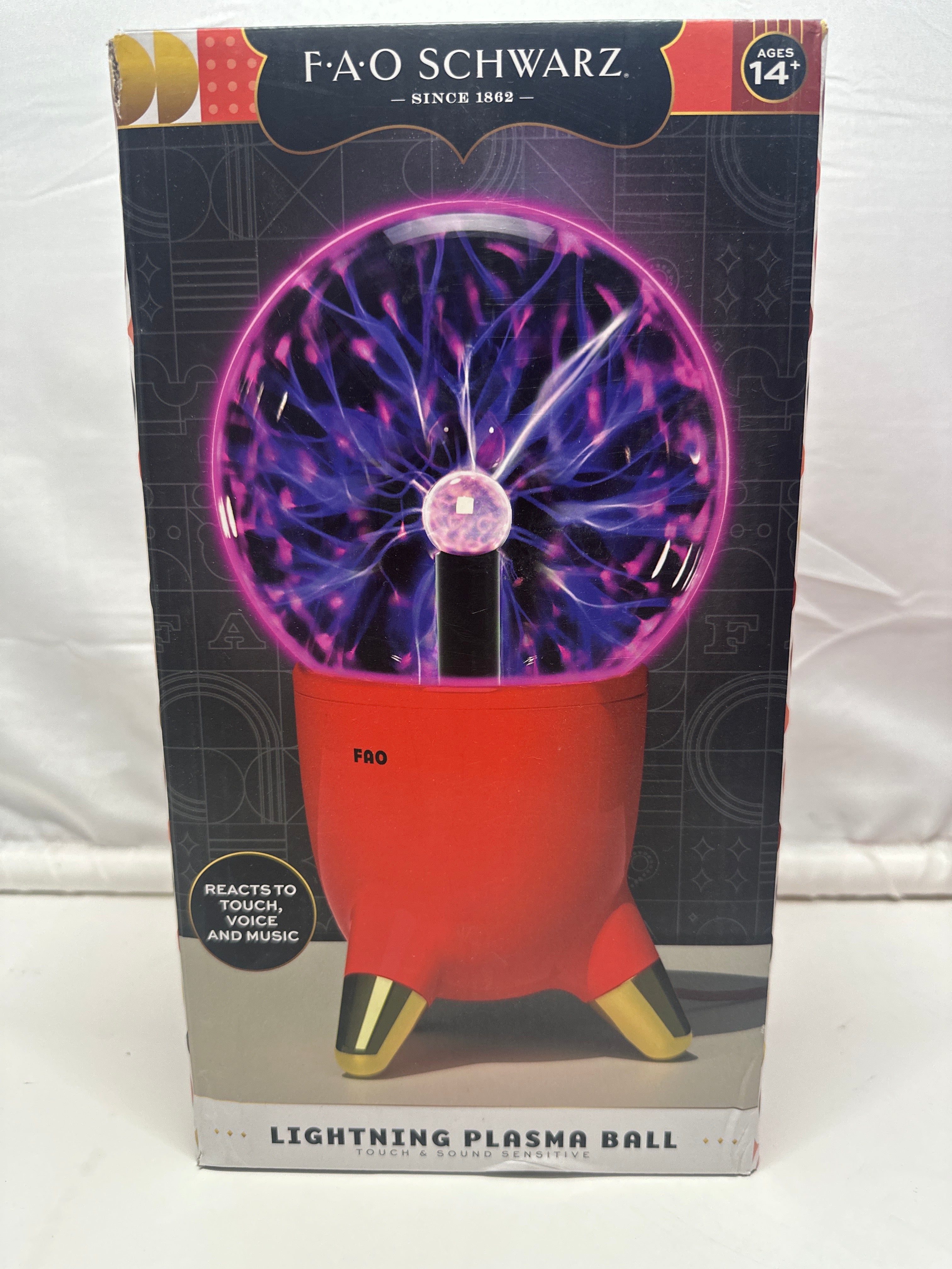 FAO Schwarz Lightning Plasma Ball Touch & Sound Sensitive Red