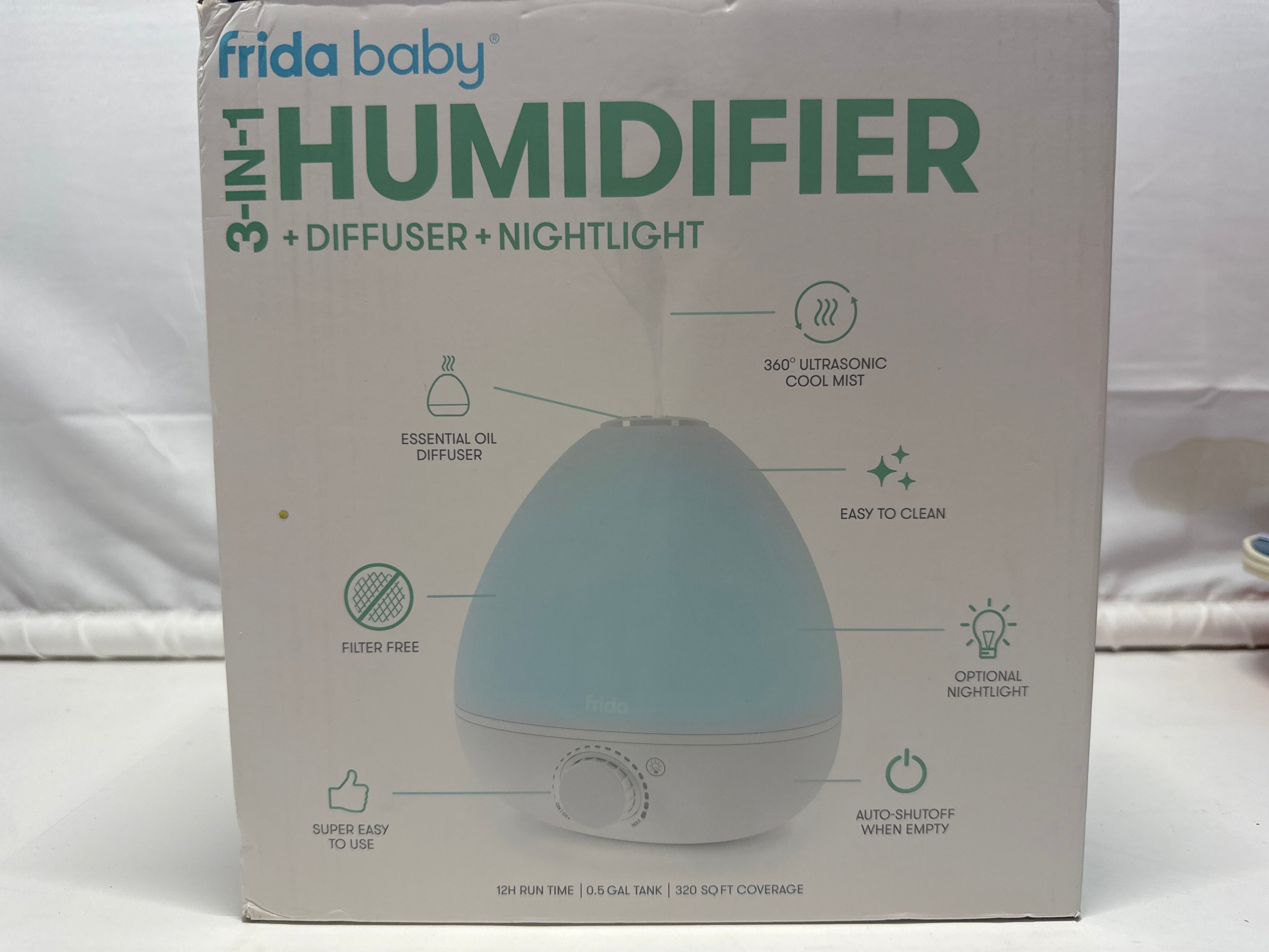 Frida Baby 3-in-1 Humidifier Diffuser Nightlight Cool Mist White
