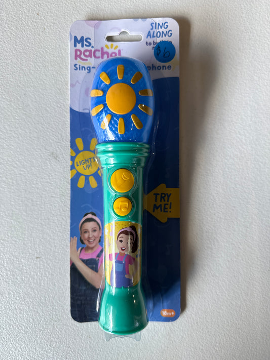 Ms. Rachel Sing Along Microphone, Includes Built-in Music and Lights, Children Ages 18+ Months