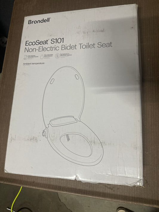 Brondell Bidet Toilet Seat Non-Electric Swash Ecoseat, Fits Elongated Toilets, White - Dual Nozzle System, Ambient Water Temperature - Bidet with Easy Installation