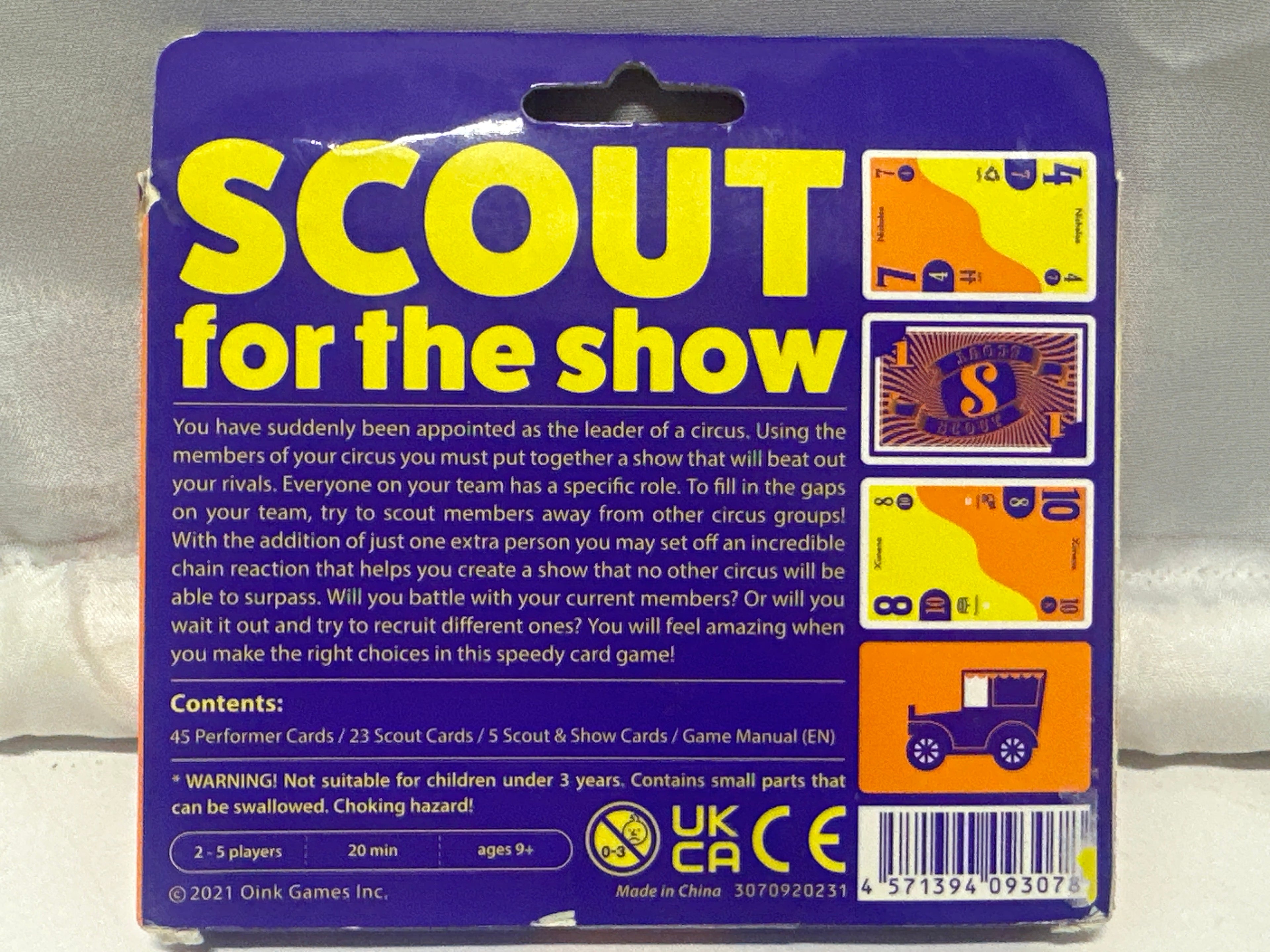 Scout for the Show Card Game Oink Games 2-5 Players Ages 9+ Strategy Party Game