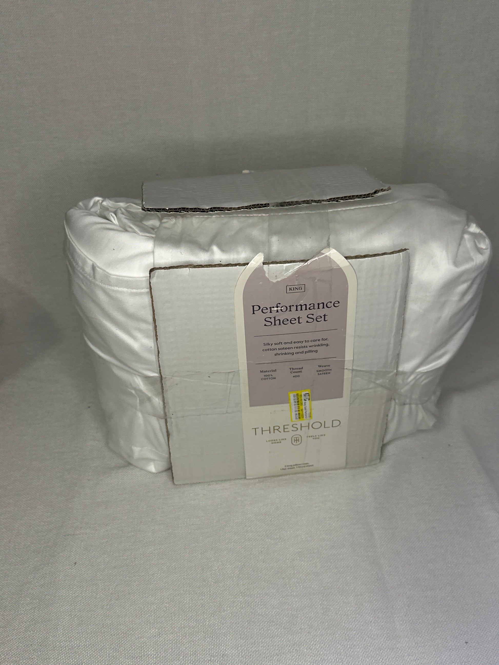 Solid Performance 400 Thread Count Sheet Set - Threshold™-King-White