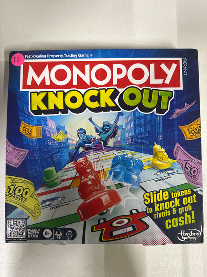 Monopoly Knockout Family Party Game, Quick-Playing Board Games for Ages 8+, 2-8 Players, 20 Mins.