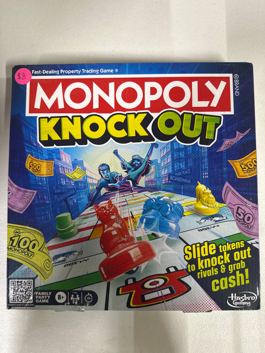 Monopoly Knockout Family Party Game, Quick-Playing Board Games for Ages 8+, 2-8 Players, 20 Mins.