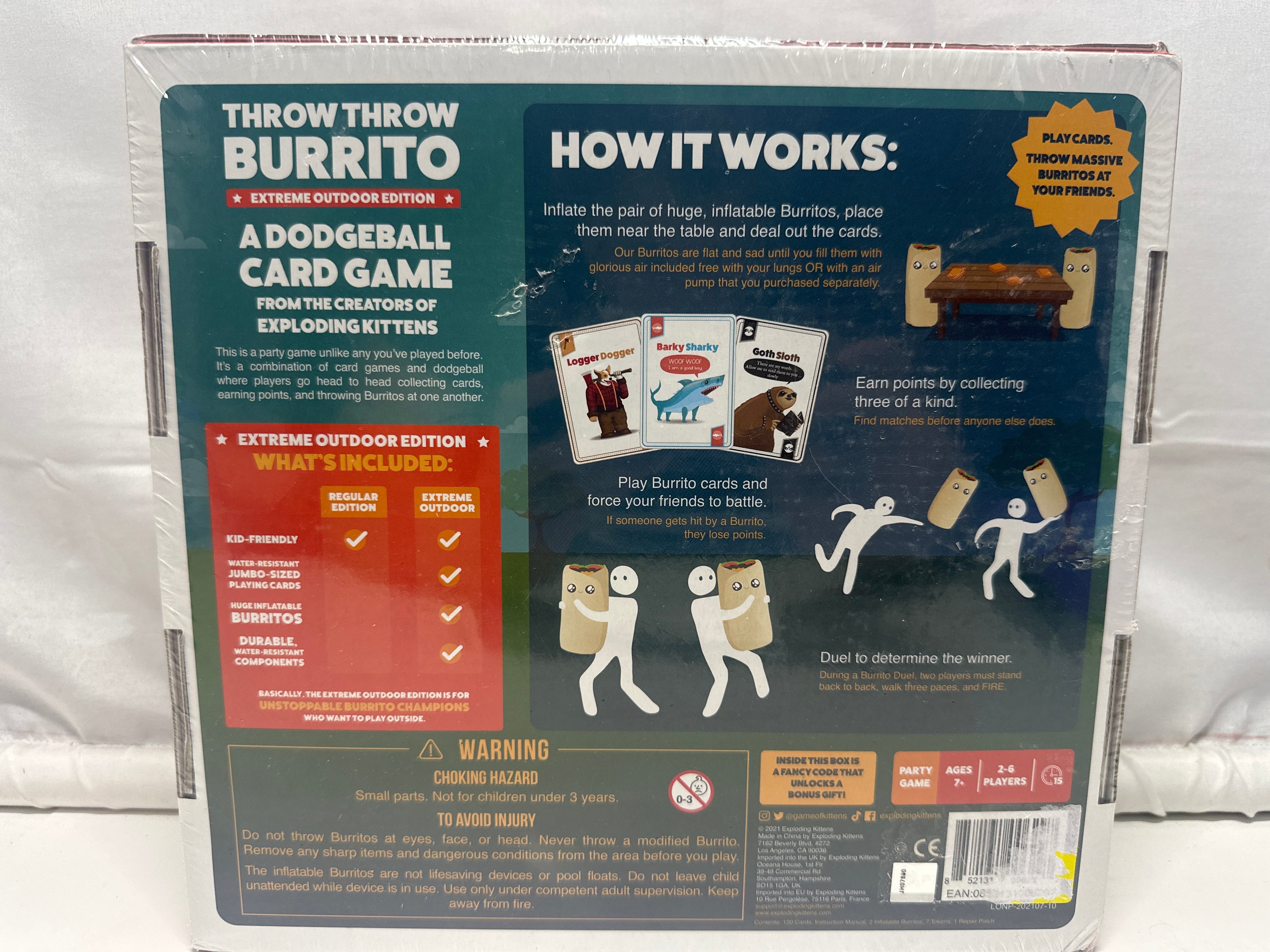 Throw Throw Burrito Extreme Outdoor Edition Exploding Kittens Party Game