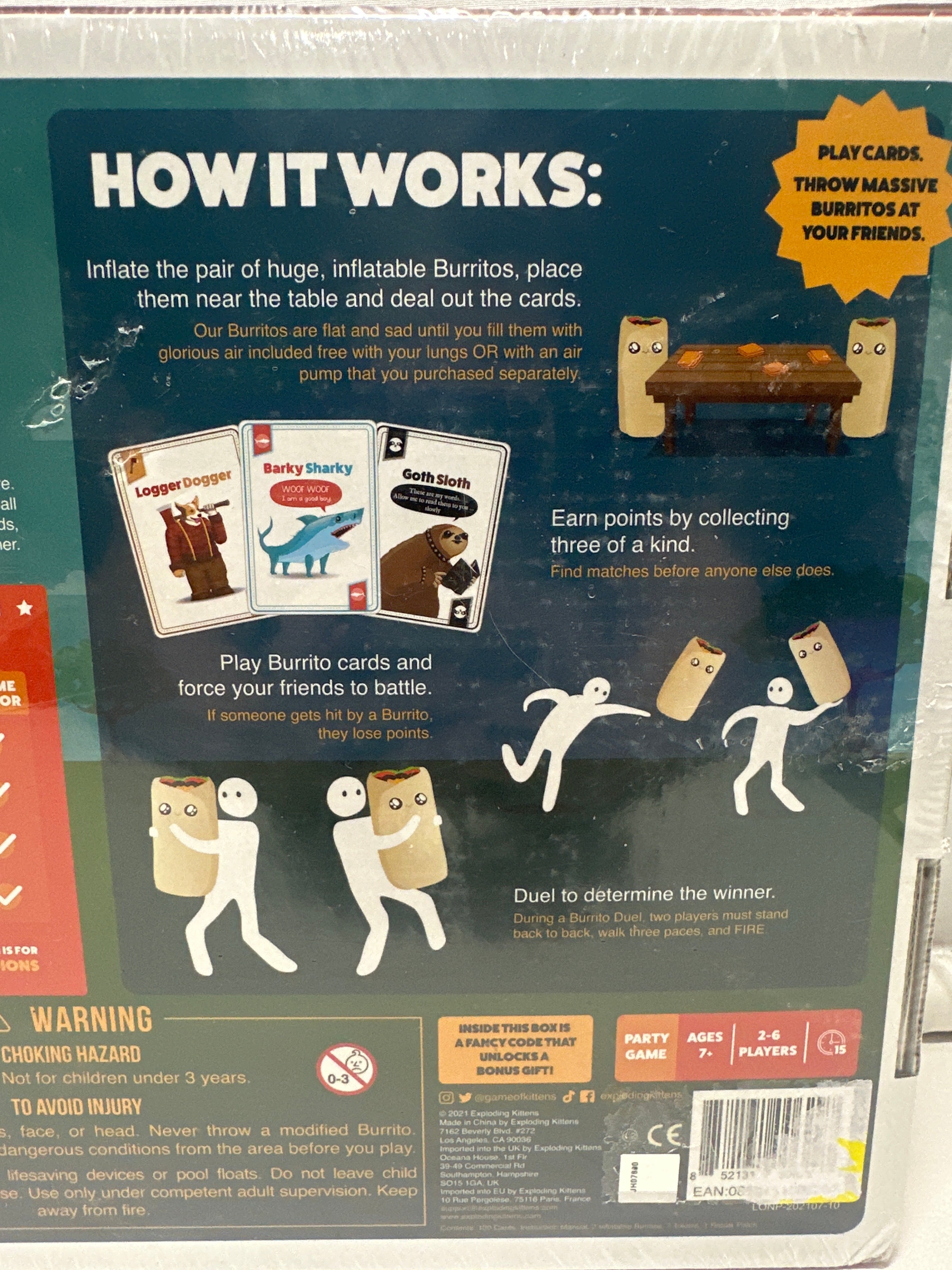 Throw Throw Burrito Extreme Outdoor Edition Exploding Kittens Party Game