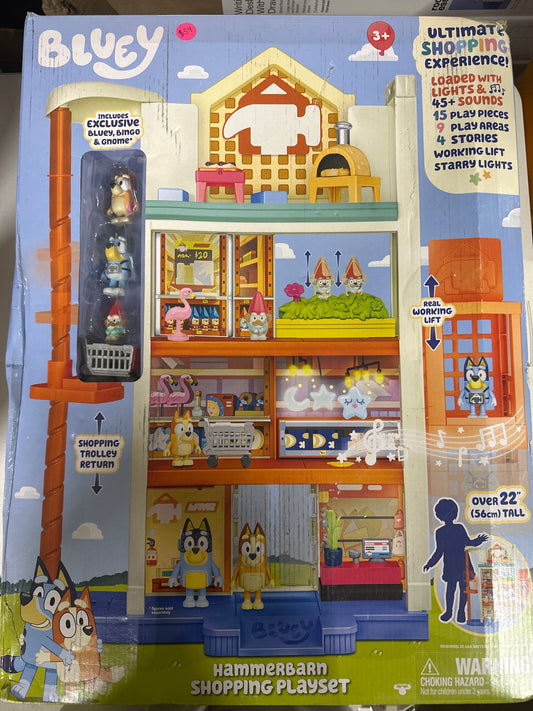 Bluey Hammerbarn Shopping Playset, Including Lights and 45+ Sounds, Ages 3+