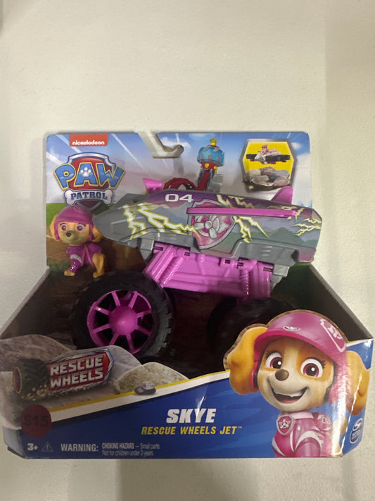 Paw Patrol: Rescue Wheels Skye’s Jet, Toy Truck with Transformation into Jet-Mode and Collectible Action Figure, Kids Toys for Boys & Girls Ages 3+