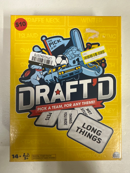 Spin Master Games, Draft’d, Competitive Drafting Party Game with Hilarious Prompts for College Nights, Football Watch Parties, Happy Hour Activity, for Teens & Adults, 3-5 Players, for Ages 14 & Up