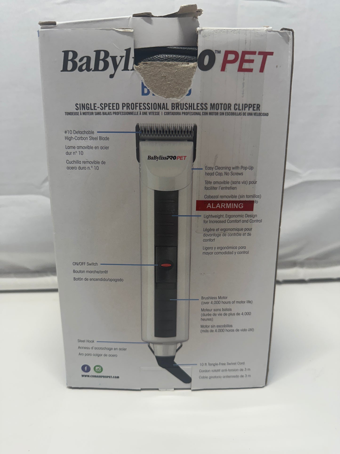 BaBylissPRO PET BPP96 Professional Single Speed Brushless Motor Clipper New