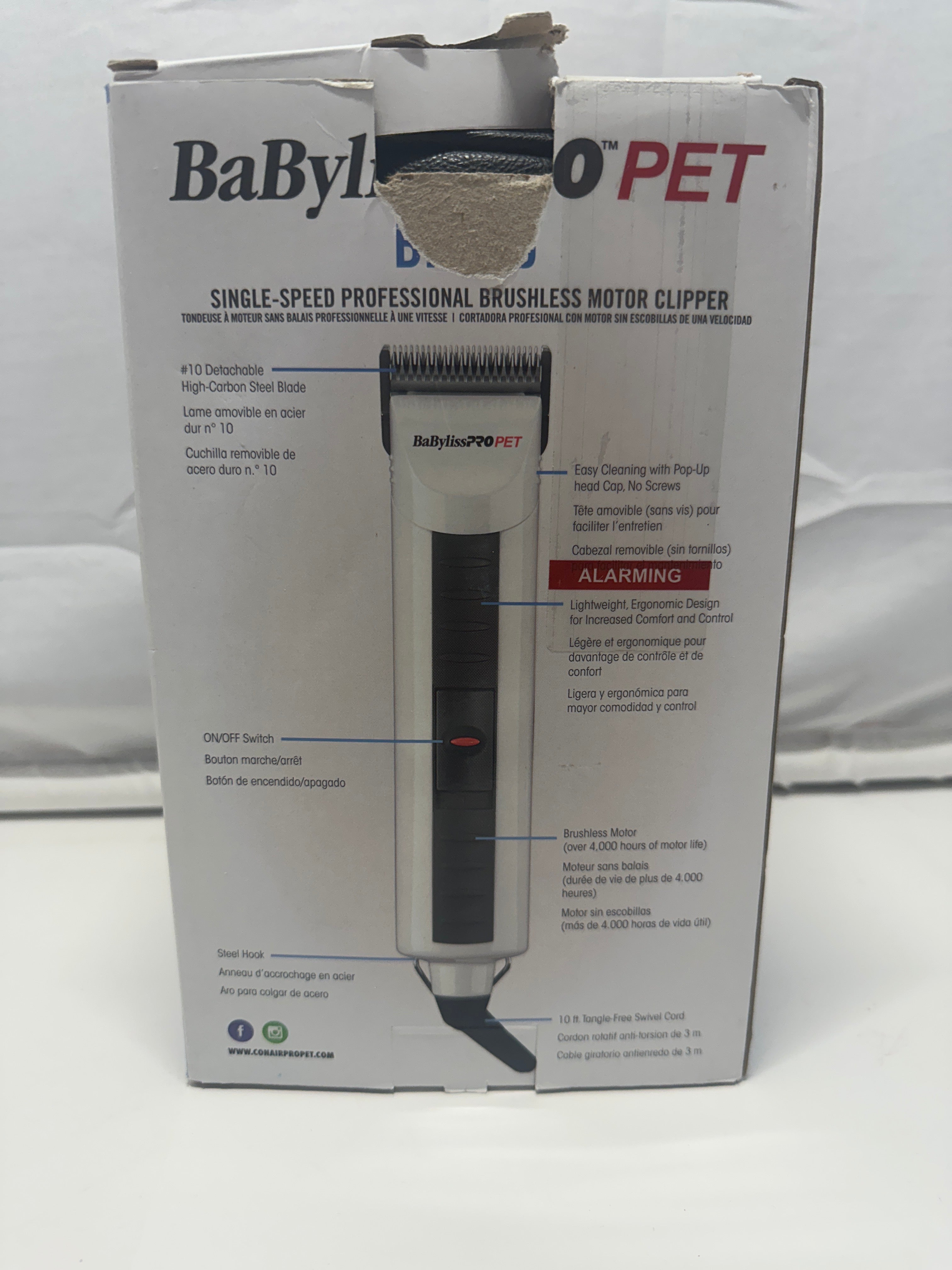 BaBylissPRO PET BPP96 Professional Single Speed Brushless Motor Clipper New