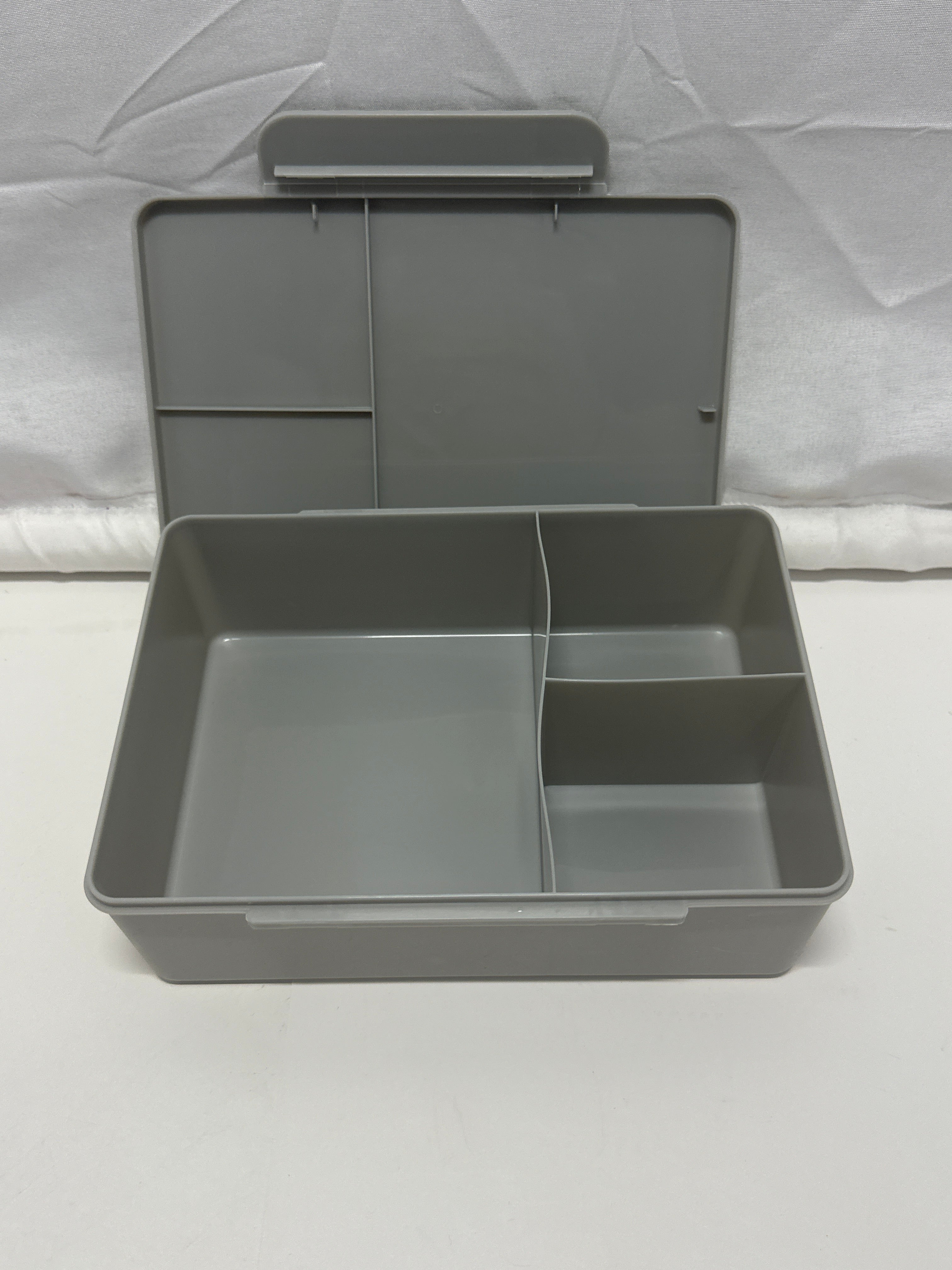 Dealworthy Bento Box 3 Compartment Lunch Box Gray Microwave Dishwasher Safe