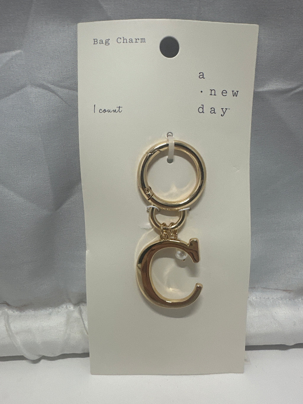 A New Day Gold Letter C Bag Charm Purse Keychain Initial Charm