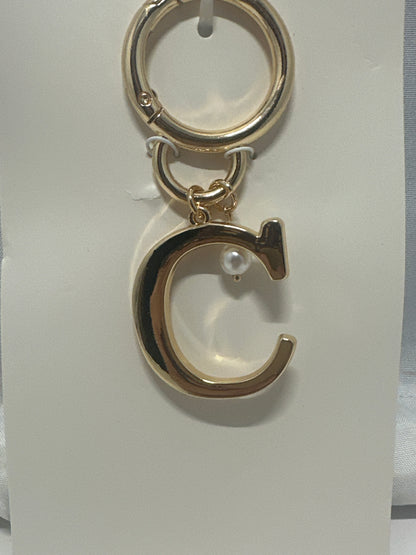 A New Day Gold Letter C Bag Charm Keychain Purse Initial Charm NWT