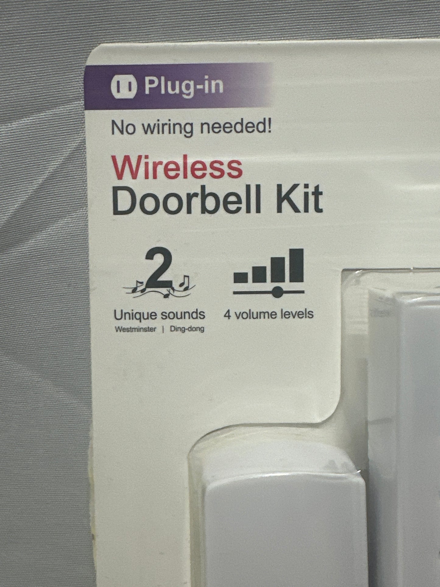 GE Wireless Plug-In Doorbell Kit 19298 White 150 Ft Range 2 Chimes New