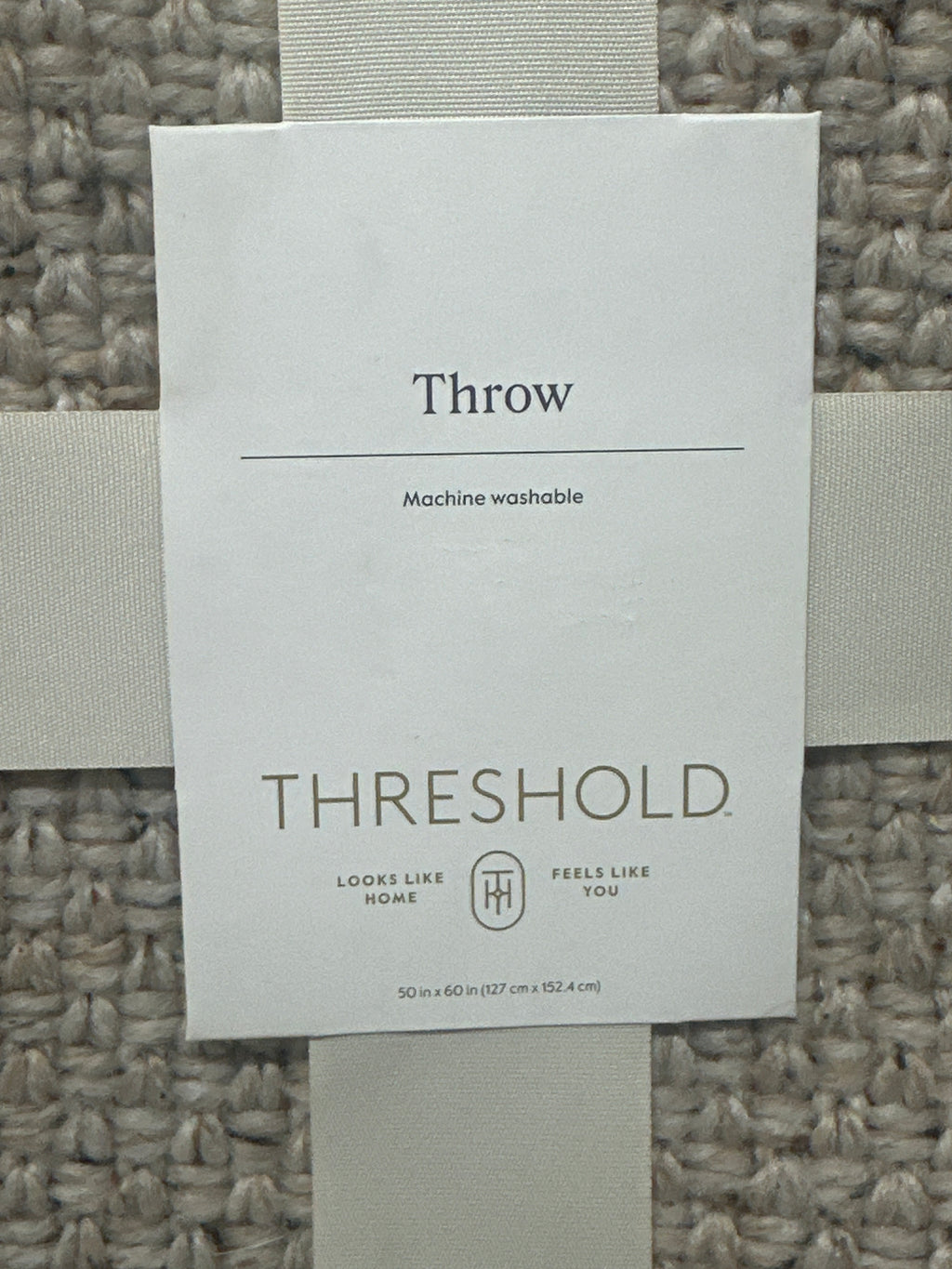 Threshold Beige Woven Throw Blanket 50x60 Recycled Machine Washable