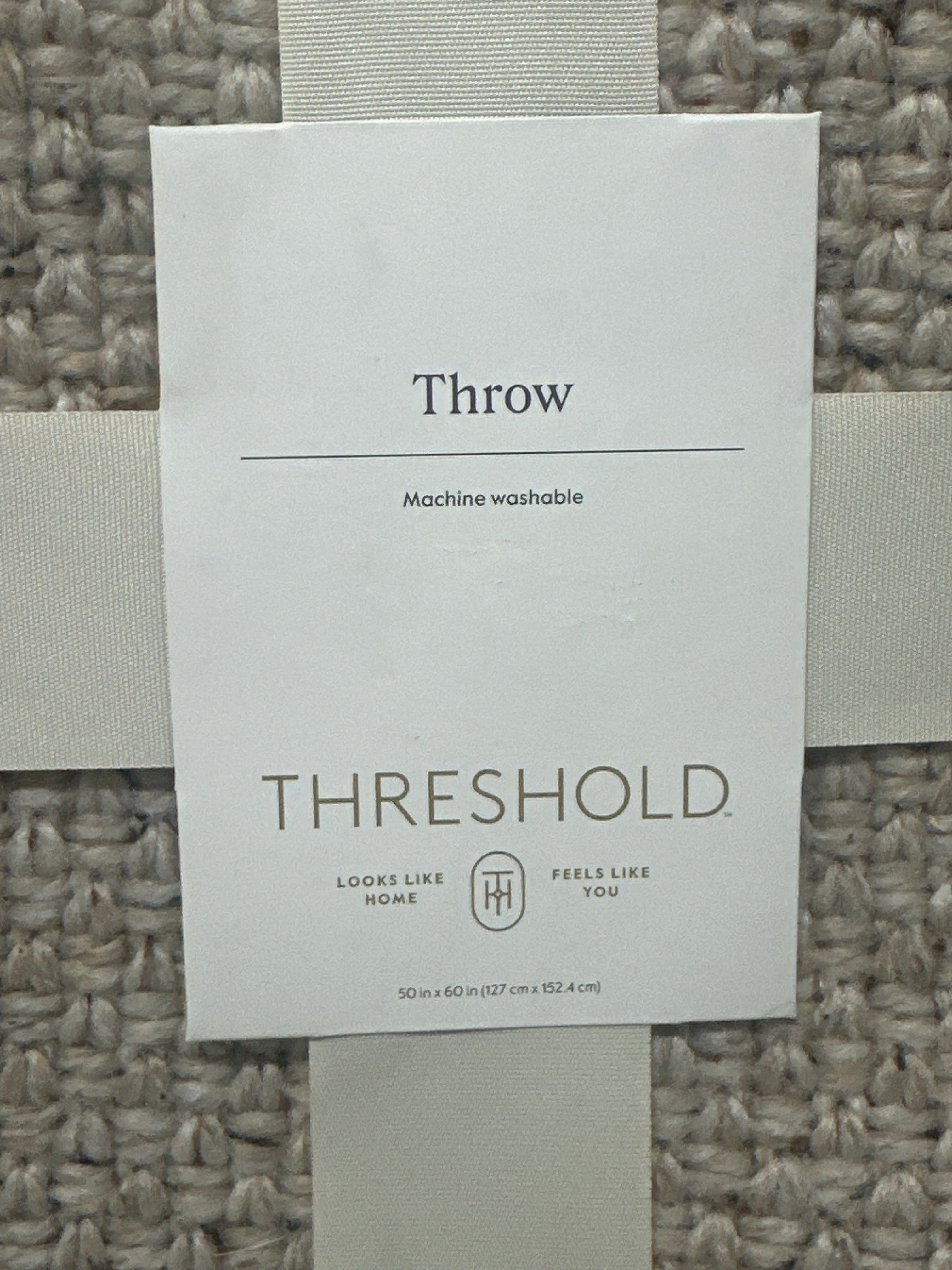 Threshold Beige Woven Throw Blanket 50x60 Recycled Machine Washable