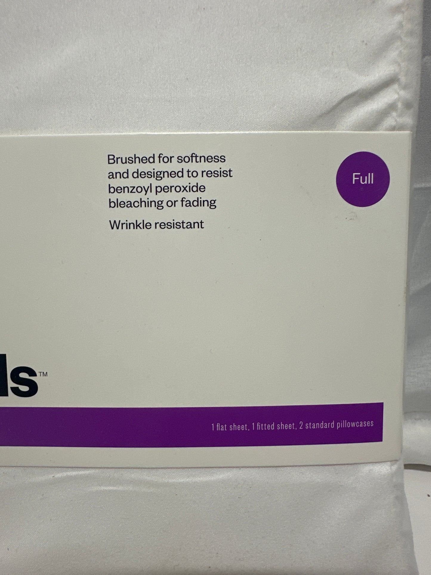 Room Essentials Full White Microfiber Sheet Set Wrinkle Resistant 4 Piece