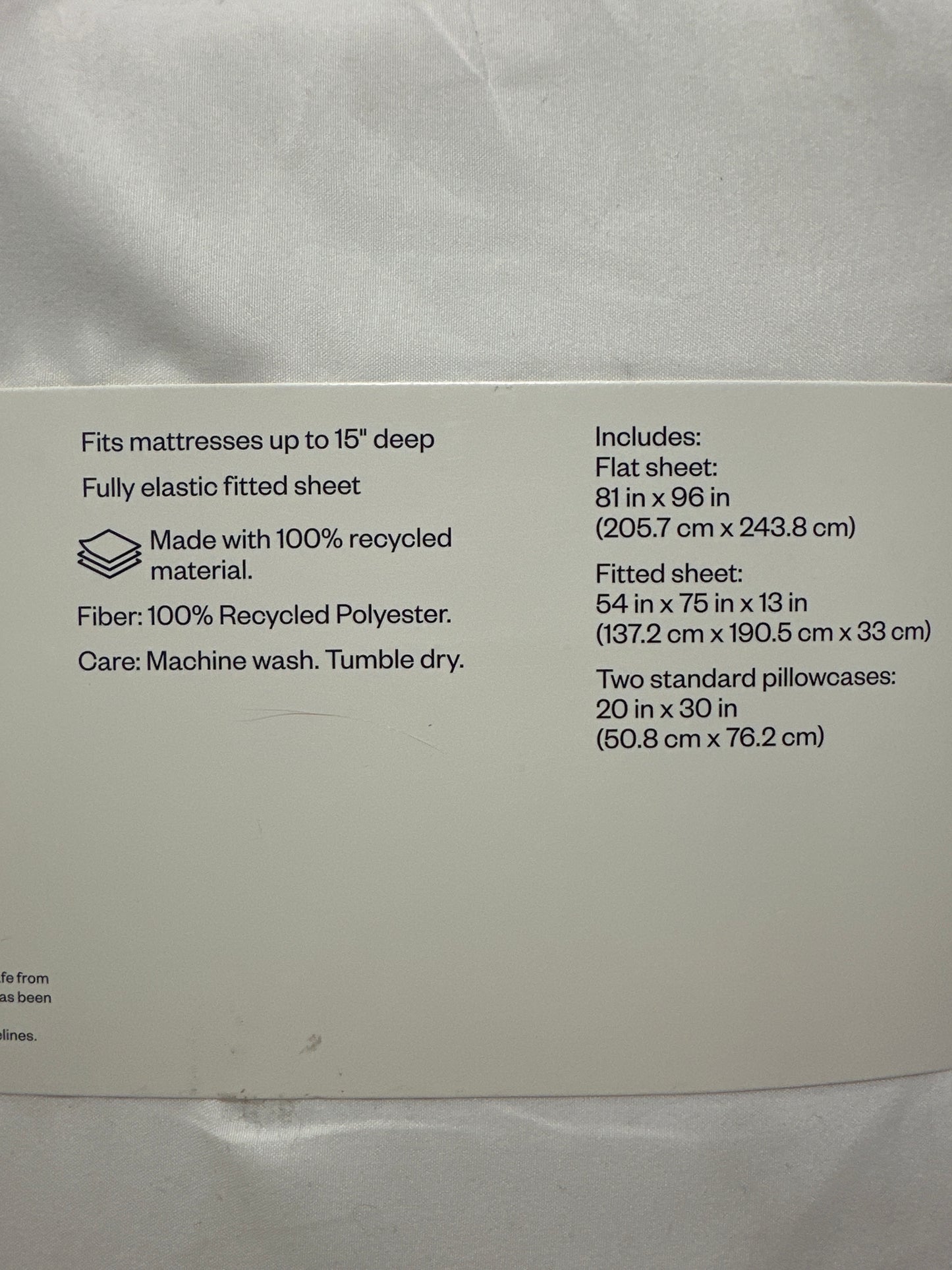 Room Essentials Full White Microfiber Sheet Set Wrinkle Resistant 4 Piece